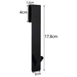 Pamtns Shower Wall Hooks, Black, Pack of 2, Door Hooks for Shower Wall, Door Hooks, Stainless Steel Shower Hooks, No Drilling, Towel Holder for Shower Cubicle, Shower Hooks, Clothes Hooks, Door with