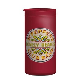 Half Moon Bay The Beatles - Sgt Peppers Lonely Hearts Club Band - Red 12 Ounce (350ml) Double-Walled Stainless Steel Travel Mug with Lid