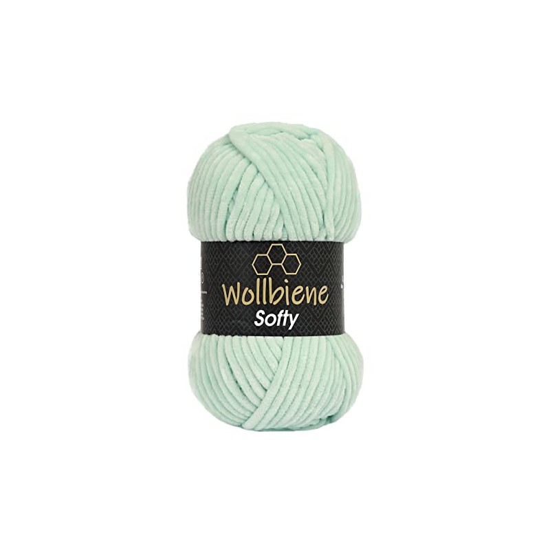 Wollbiene Softy 100 g Chenille Wool for Crocheting, Knitting Wool,