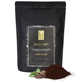 1 lb Dark Roast Cold Brew Coffee Blend, Coarse Ground Colombian - Birch Glen Roasters - 16 oz Resealable Bag