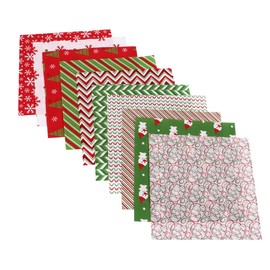 Milisten 20pcs Christmas Cotton Fabric Craft Bundle Squares Christmas Patchwork Sewing Quilting Fabric Plaid Check Fabric Squares Christmas Holiday Collection for DIY Sewing Quilting 20x20cm