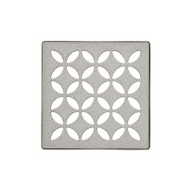 Schluter Kerdi-Drain Grate Kit with Integrated Slope Bonding Flange - Ideal for Bathroom or Wet Rooms - 4" Stone Grey Floral, Adjustable - KDIF4GRKTSSGD5