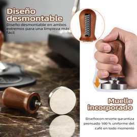 AUERQXZ Set Tamper 51mm para cafe, Con distribuidor de cafe, kit de espresso accesorios para el hogar la oficina la cocina el café