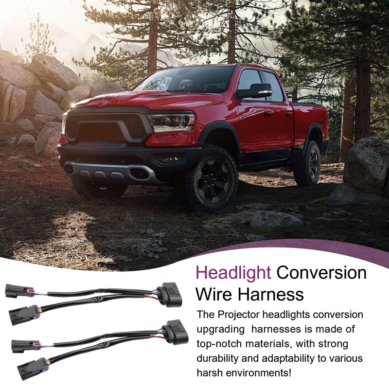 Headlight Conversion Wire Harness,Quad Housing to Projector Adapter Compatible with