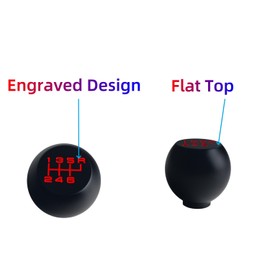 JGR Black Billet Aluminum Flat Top 6 Speed Japanese Weighted Shift Knob Shifter Top Right Up R Custom M12x1.25 M10x1.5 M10x1.25 M8x1.25
