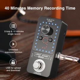 LEKATO 9 Loops 40 Minutes Record Looper Guitar Pedal Guitar Loop Pedal Tuner US