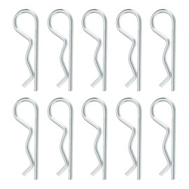 sourcing map 10 Pcs Hitch Pin Clip, 2mm x 40mm R Clips Carbon Steel Retaining Wire Hair Pins Cotter Pin Assortment Kit Clips for Trailer Tractors Mower Carts Truck Pin Clip, Silver