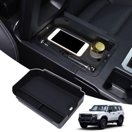 Heutamo Center Console Organizer Tray Compatible with Toyota Land Cruiser 250 Prado J250 LC250 2024 2025 Accessories, ABS Armrest Storage Box Tray Organizer Insert Trim Accessories (Not Fit Cool Box)