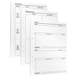 KOMPASS® Goal Setting | A5 Planner Inserts | 7 Pages for Defining & Achieving Long-Term Goals | A5 Calendar Sheet Refills for Yearly Planning, To-Do Lists & Bullet Journaling