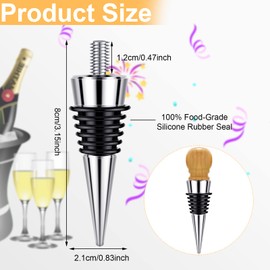 12 Pieces Metal Bottle Stopper 16 x 3/8 Blank Stainless Steel Wine Bottle Stopper Kit Reusable Wine Saver Corks Chrome Bottle Stopper Set Hardware for Wedding Wine Party Bar Turning