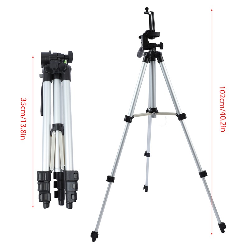 Camera Tripod with Mobile Phone Holder Portable Extendable Travel Camera