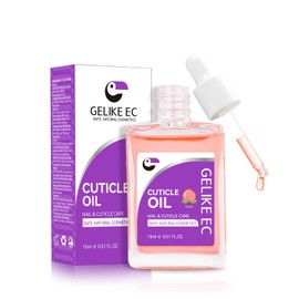 Nail Cuticle Oil for Moisturize and Repair - Gelike EC Easy and Quick Absorb Cuticles Care Treatment - Natural Peach Smells for Women and Men Dry Damaged Thin Nails