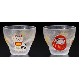 Aderia S-6285 Mono Cup Pair Set, Lucky Lucky Neko Dharma, 3.4 fl oz (90 ml), Made in Japan, Comes in a Cosmetic Box, Birthday Gift, Present