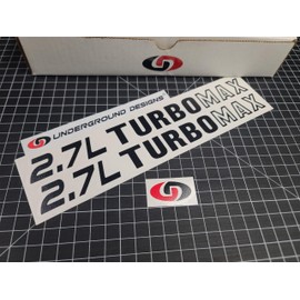2.7L TURBOMAX Decals (2pk) Truck Hood Fender Stickers Fits 2024 2025 Silverado Colorado (Matte Blackout)