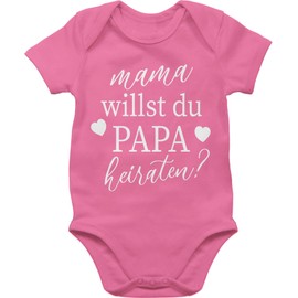 Shirtracer - Body Boy Girl - Wedding - Mama willst du Papa heiraten - Wollen wir Papa heiraten Baby Daddy heiraten Willst du meinen Papa heiraten Marriatproposal, 2 Pink