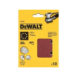 Dewalt DT3022-QZ Sanding Belt K80, 115 x 115 mm, Set of 10 Pieces