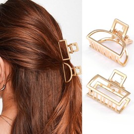 Banatra Claw Clips Small Gold Hair Clips Metal Claw Hair Clip Fancy Hair Accessories for Women and Girls (Gold)