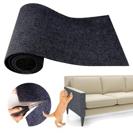 Cat Scratching Climbing Carpet Mat, Feierxun Adhesive Trimmable Cat Scratcher Furniture Protector, Cat Post Covered Pad Replacement for DIY Cat Tree Shelf Steps Couch Corner Wall(DarkGrey,78.7x15.8In)