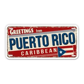 Squiddy Greetings from Puerto Rico - Vinyl Sticker Decal for Phone, Laptop, Water Bottle (4" Wide)