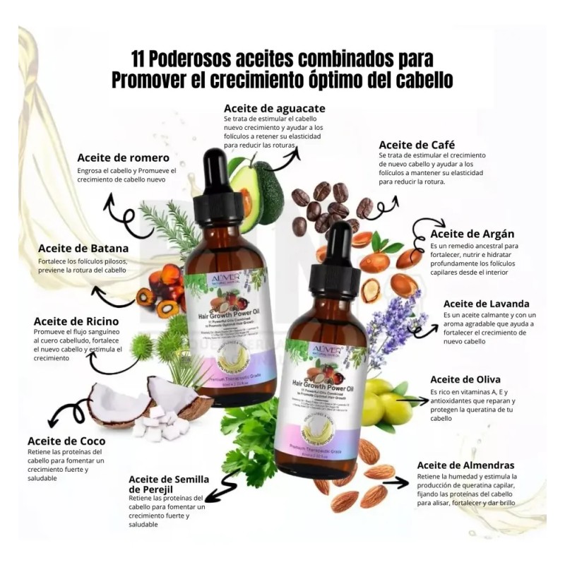 Aliver - Aceite Capilar Natural 11 Aceites Fortalecedor Kit 2pz