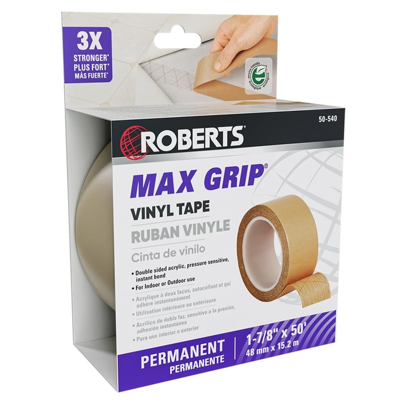 ROBERTS 50-540-10 Max Grip 1-7/8" x 50 ft. Vinyl Installation