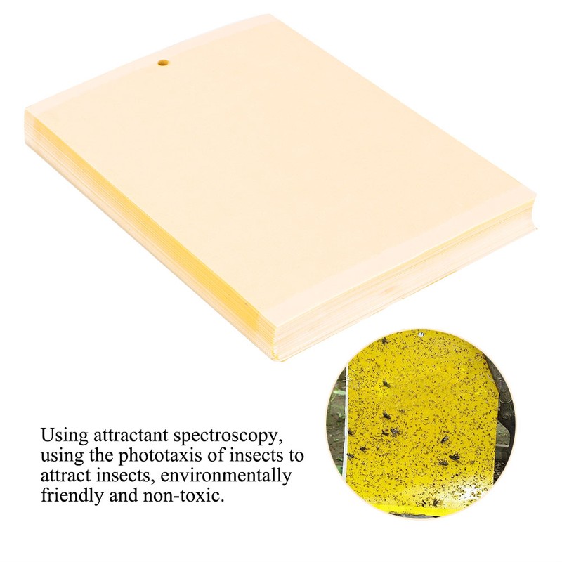50Pcs Double Sided Insect Yellow Catching Board Sticky Flying Insect