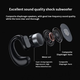 Wireless Sport Earbuds – Bluetooth 5.3, Ear Hook Design, Power Display, HiFi 9D Stereo Sound, Noise Reduction, Waterproof, in-Ear Headphones with Charging Case, GT280