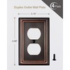 ZILLSEA 4-Pack Duplex Wall Plates, Aged Bronze Outlet Covers, Metal