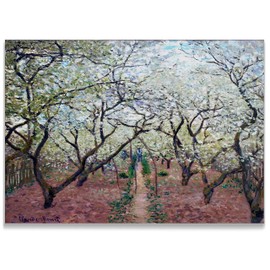Monet Wall Art Collection Canvas Orchard in Bloom, 1879 Prints Wrapped Gallery Wall Art | Stretched and Framed Ready to Hang, 30X40