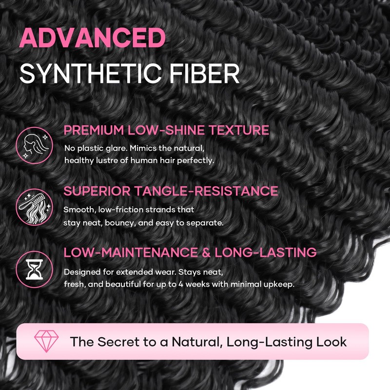 Miracle Feather Crochet Hair for Black Women Deep Wave 18"