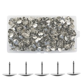 600pcs Silver Drawing Pins, 9.5mm Round Push Pins Iron Thumb Tacks Office Pins Head Nail Pin Doornail Metal Pin Map Tacks Round Head Tack Tone Corkboard Photo Push Pins for Crafts, Home, Office or DIY