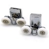YuanQian Stainless Steel 25mm Shower Door Twin Rollers Runners -