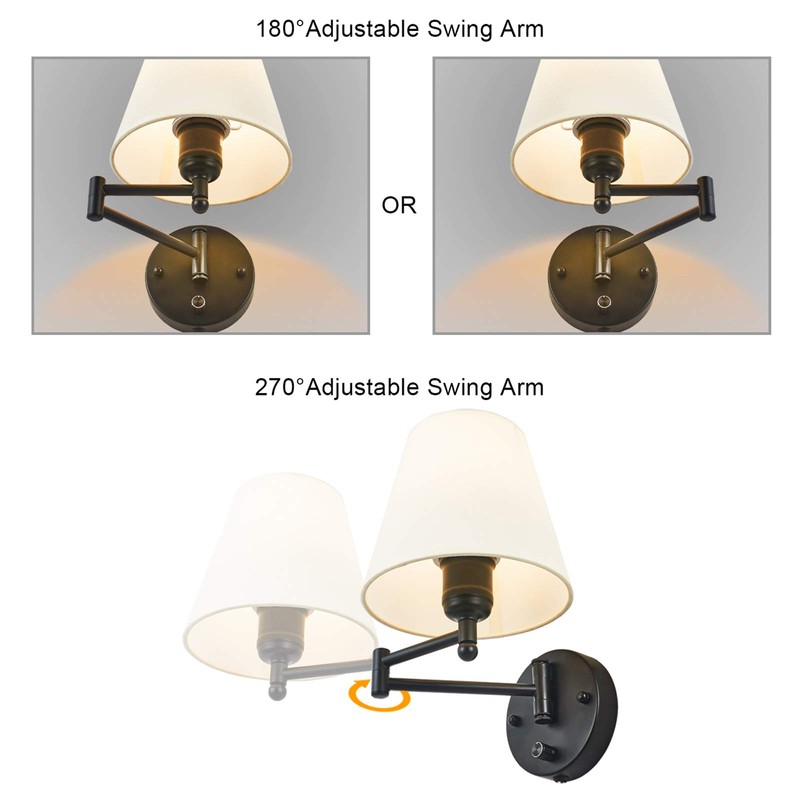 IC INSTANT COACH Swing Arm Wall Lamp Plug in Wall