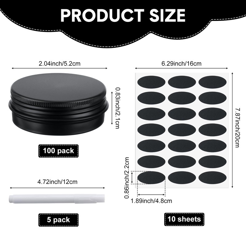 Zubebe 100 Pack 1 oz Metal Tins with Lids Bulk
