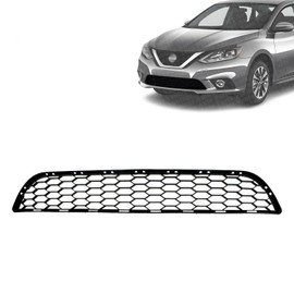 Vantage Auto Parts - Front Bumper Grille Without Intelligent Cruise Control Compatible with Nissan Sentra 2016-2019 | Textured Black | Plastic | 622543YU0A | NI1036107