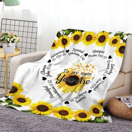 Birthday Gifts for Mom,Gifts for Mom Mother's Day Blanket,I Love You Mom Blanket from Son Daughter Soft Flannel Throw Blanket 60 X 50