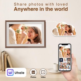 Digital Picture Frame, 10.1 Inch WiFi Digital Photo Frame, IPS HD Touch Screen Electronic Picture Frame, 16GB Storage, Slideshow, Easy to Share Photos and Video via Uhale Free APP, Gifts for Family