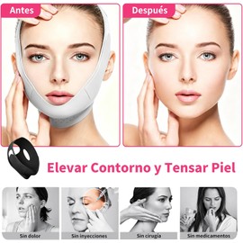 2 PCS Faja Papada Facial Lifting, Correa Facial para V-Lifting Reductor de Papada V con Banda Ajustable, Elástico y muy elástico, Eliminar la Flacidez de la Piel y Reafirmar con Efecto Ant