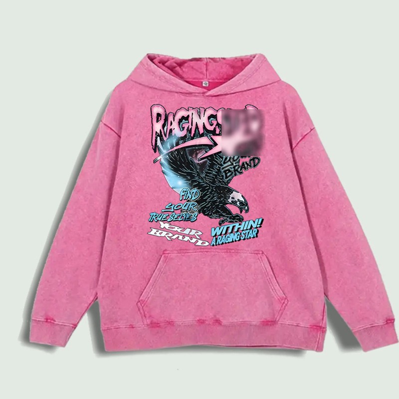 Raging Star Graphic Hoodie 100% Cotton US Warehouse 6 ColorsColor: