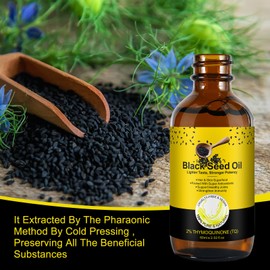 Black Seed Oil, Natural Pure Cold Pressed Black Seed Oil for Hair Growth and Skin Care 2.02 Fl Oz