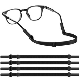 HNJUSR Adjustable Glasses Holder Strap, Pack of 4 No Tail Non-Slip Glasses Straps Glasses Holding Rope Sports Glasses Straps Universal Sunglasses Eyewear Strap for Men Women Children, multicoloured
