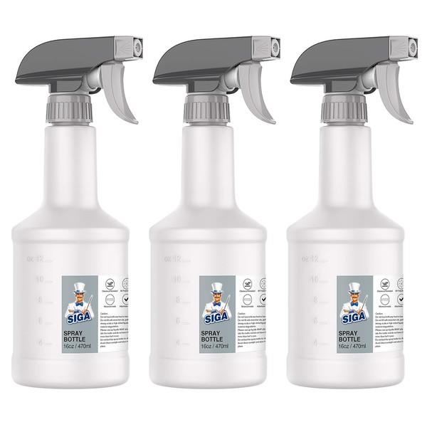 MR.SIGA 16 oz Empty Plastic Spray Bottles for Cleaning Solutions,
