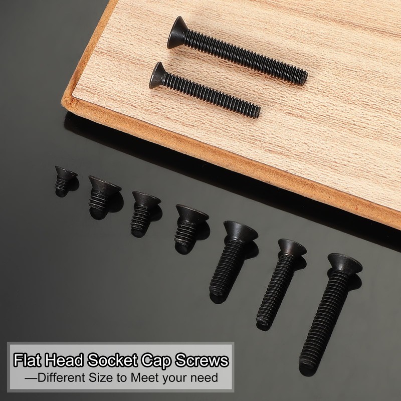 PATIKIL #4-40 x 3/8 Inch Flat Head Socket Cap Screws,