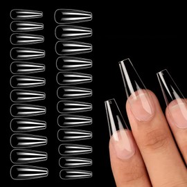 470 Pieces False Nail Tips, Half Nail Tips, Nail Tips Set with Glue and Box