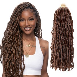 Soft Locs 24 Inch 8 Packs Faux Locs Crochet Hair for Black Women Crochet Locs Hair Extensions Pre Looped Curly Wavy Goddess Locs(30#)