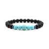 MiniJewelry Black Lava Bead Turquoise Bracelet for Men Women Elastic