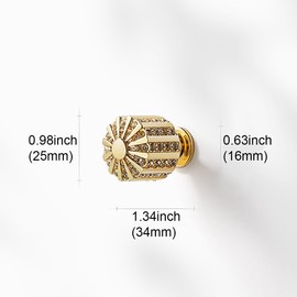 AOBITE 6 Pack Gold Diamond Cabinet knobs Kitchen Cabinet Pulls with Vintage Cupboard Drawers Hardware Dresser Drawer Handles Kitchen Cabinet Handles (6 Pack, Style E-Bright Gold)