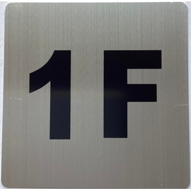 Apartment number 1F sign - UNIT NUMBER 1F SIGN (SILVER, SIZE 4x4 inch, DOUBLE SIDED TAPE) -Broadway Line