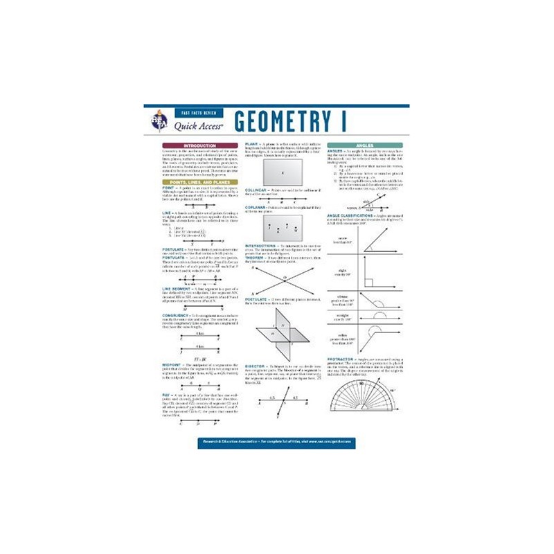 Geometry 1 - REA's Quick Access Reference Chart