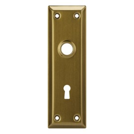 Newliplace 2 Pack Mortise Lock Door Plates for Interior Doors, Old Style Mortise Door Knob Cover Backplate Replacement, Antique Brass Door Escutcheon Plates
